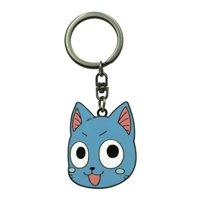 Imagen de ABYSTYLE FAIRY TAIL Llavero de cabeza Happy, azul, Talla única