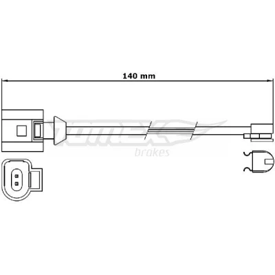 Imagen de TOMEX brakes TX 31 25 Sensor de Desgaste Pastillas Frenos Eje trasero PORSCHE: Cayenne, Panamera, VOLKSWAGEN: Touareg II