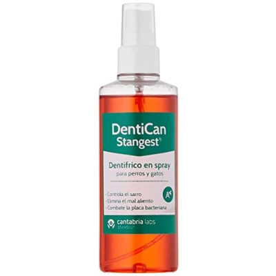 Imagen de STANGEST DentiCan Spray Dentífrico en para Perros y Gatos Higiene Bucal de Triple Acción Elimina Mal Aliento Controla la Placa Sarro 125 ml