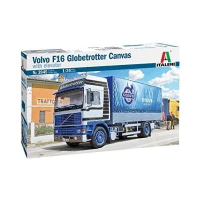 Imagen de Italeri 3945 Italia 1:24 Volvo F16 Tarpaulin con Plataforma elevadora reproducción Fiel, modelismo, Hobby, encolado, Kit de plástico, Montaje, Multicolor, 10.5 x 44 27.1 centimetres (3945)