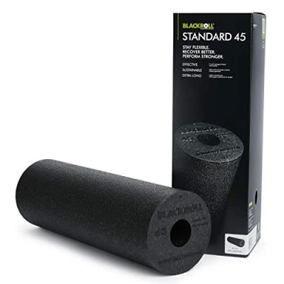 Imagen de BLACKROLL® STANDARD 45 el rollo de fascia original (dureza media) automasaje para la en negro + tarjeta ejercicios