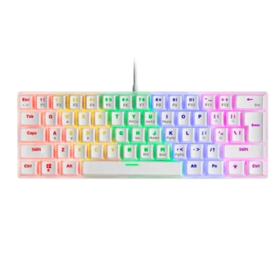 Imagen de Mars Gaming MK60 Blanco, Teclado Mecánico FRGB, Antighosting, Switch Marrón, Idioma US