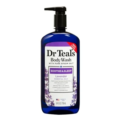Imagen de Gel para baño Soothe &amp; Sleep de Dr Teal con sales Epsom, lavanda, 710 ml
