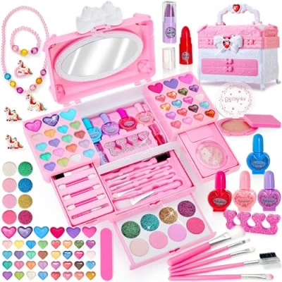 Imagen de Lubibi Maquillaje para Niñas,Lavable Set Niña,No Tóxico,Kit de Niñas con un Collar,Regalo Princesa Niñas,Cumpleaños y Navidad 3 4 5 6 7 8 9 10 Años