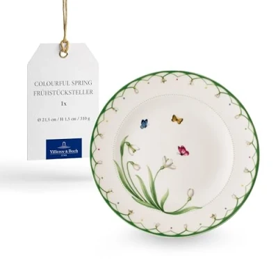 Imagen de Villeroy &amp; Boch Colourful Spring Plato de desayuno (22 cm), Porcelana Premium, Blanco/Multicolor