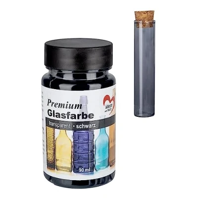 Imagen de Ideen mit Herz Pintura para cristal, transparente, resistente al agua, 90 ml (negro)