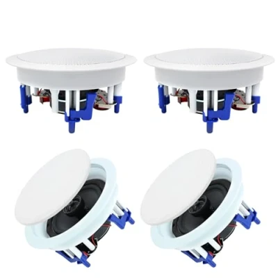 Imagen de Herdio 5.25 &quot;Sistema de Altavoces Techo succión Interior, Cocina, Dormitorio, baño, Bluetooth Compatible (4 Altavoces)