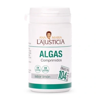 Imagen de ANA MARIA LAJUSTICIA Algas 104 Comprimidos Sabor Limón, Enriquecido con Oligoelementos y Sales Minerales Favorece la Función Tiroidea el Metabolismo