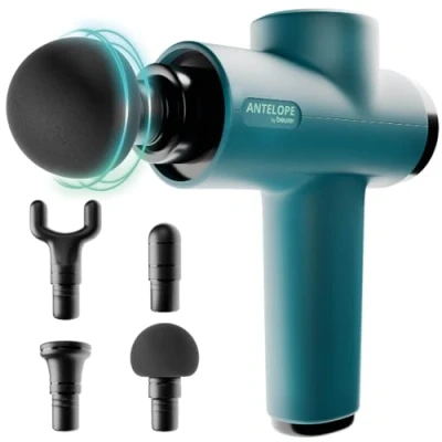Imagen de Beurer Antelope BOOM Pistola de masaje muscular, Massage Gun compacta con 4 accesorios, para relajación y regeneración, potente puntos gatillo, 5 niveles intensidad batería