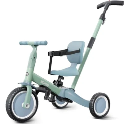 Imagen de newyoo triciclo para niños pequeños con mango de empuje 1 a 3 años, bicicleta y niñas, 5 en niños, se convierte equilibrio bebés, verde,