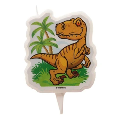 Imagen de Dekora Vela de Cumpleaños Dinosaurios Un Trex en 2D 7,5 cm