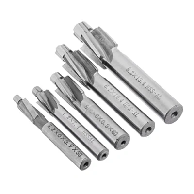 Imagen de JUSTYINUO 5pcs 4 Flute de Freno FINALIZADO Hss al bit Broca tragamonedas Cortador M3 m8 for CNC Herramientas fresado Fresa