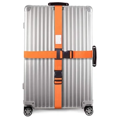 Imagen de OW Travel Correas para Maletas Cruz Seguridad Maleta Resistentes de Equipaje con Etiqueta Correa Accesorios Viaje Cinta Naranja