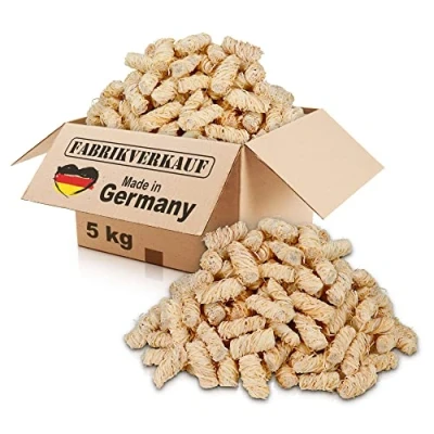 Imagen de FABRIKVERKAUF (5 kg / 400 Piezas) Encendedor ecológico para chimeneas y barbacoas Lana de leña, Pastillas Encendido Chimenea, Estufa, Fuego, Fogatas