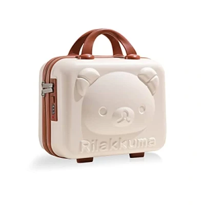 Imagen de Balakaka Neceser Maleta con Cremallera Portátil 10 L, Impermeable Viaje Cerradura de Combinación, Rígido Mujer Niña Mango, Beige