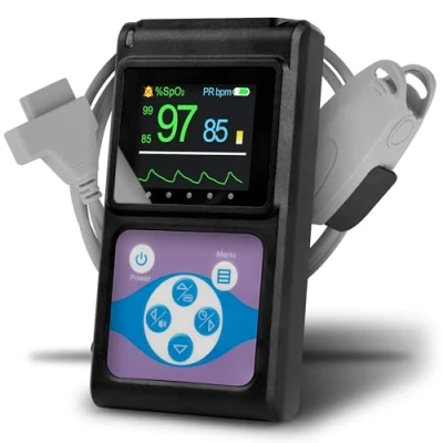 Imagen de Pulox Pulsioxímetro PO 650A Medidor de SpO2 y pulso con sensor externo Mediciones larga duración, memoria datos, señal acústica aviso