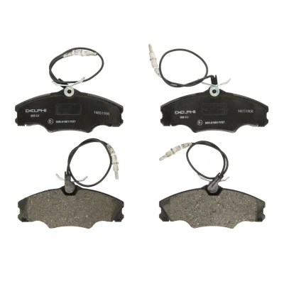 Imagen de DELPHI LP985 Juego de pastillas freno con contacto avisador desgaste Chapa antichirridos sin accesorios PEUGEOT: 406 Berlina, Familiar