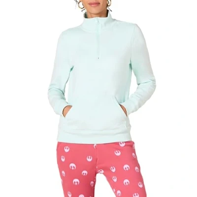 Imagen de Amazon Essentials Top de Felpa Manga Larga y Cremallera un Cuarto (Disponible en Tallas Grandes) Mujer, Azul Agua, S