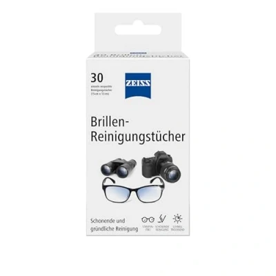 Imagen de ZEISS Toallitas de limpieza gafas con alcohol 200 unidades para una suave y profunda tus gafas. Cada paño se empaqueta individualmente. Ideal viajes o
