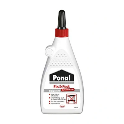Imagen de Ponal cola para madera Fix &amp; Fest, 200 g de adhesivo inmediato, transparente uso en interiores, sin disolventes ideal superficies verticales