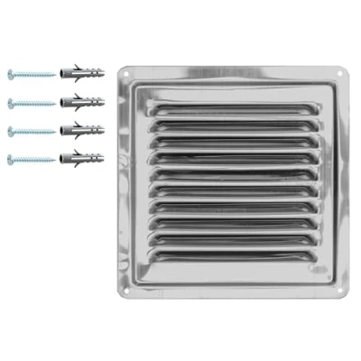 Imagen de Rejilla de Ventilación Hecha Acero Inoxidable no Magnético, Salida Aire Interior/Exterior, Difusor AISI 316. (18 x 18 cm)