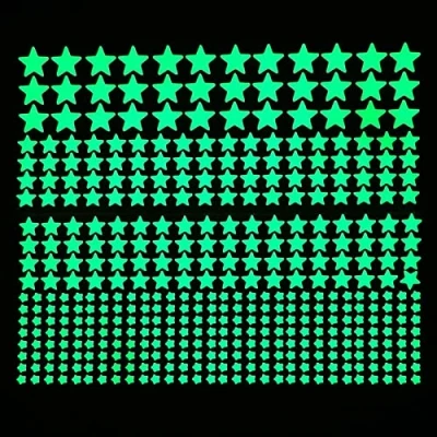 Imagen de WEITING calcomanías de pared que brillan en la oscuridad, estrellas oscuridad para techo, fluorescentes habitación bebé