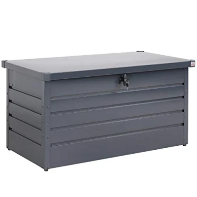 Imagen de Gardebruk Baúl Almacenaje 120x62x63cm 360L Gris Cajón de Jardín máx.100Kg Arcón Acero Cerradura