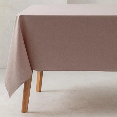 Imagen de GAMUSI Mantel Liso Tela algodón orgánico Impermeable Antimanchas Rectangular Color Taupe 140x180 cm
