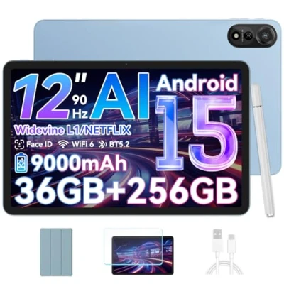 Imagen de Blackview 12 Pulgadas Android 15 Tableta Mega2WiFi, 90 Hz 2K Tablet PC, 36GB RAM 256GB ROM/2TB TF, Procesador Octa Core A733 de 2.0 GHz, WiFi 6/9000 mAh/IPS/16MP + 8MP/Bluetooth5.2/Widevine L1/GMS