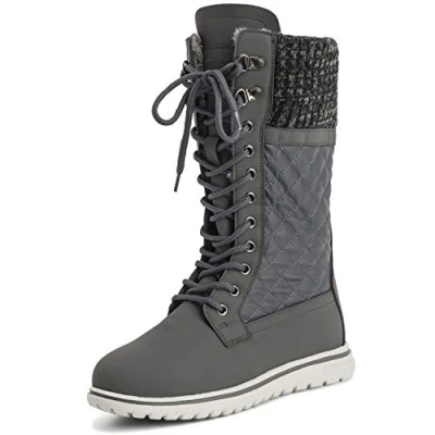 Imagen de Polar Boot Mujer Alto Durable Piel Sintética Invierno Lluvia Nieve Impermeable Al Aire Libre Becerro Botas 5 GRE38 AYC0539