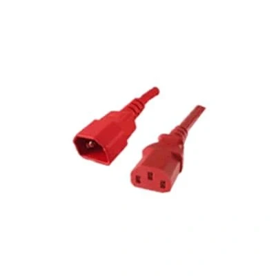 Imagen de ACT Cable IEC de 1,2 m, C13 a C14, extensión IEC, Enchufe Toma 3 Clavijas AK5105 Rojo