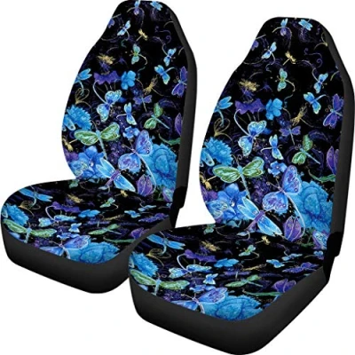 Imagen de TOADDMOS Fundas para asientos delanteros de coche, diseño libélula, ajuste universal coches, SUV, camiones, accesorios interiores automóviles