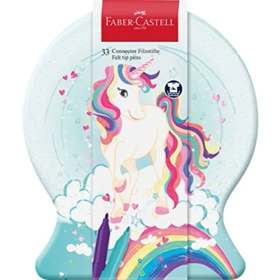 Imagen de Faber Castell 155544 Maletín de Metal Unicornio con 33 rotuladores connector