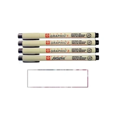 Imagen de PIGMA MICRON negro 4 todas las plumas, juego de 1 mm, 2 3 Brush, Made in Japan