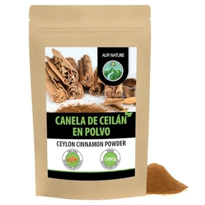 Imagen de Canela de Ceilán en polvo (1kg), Ceylan, especia 100% natural, suavemente secada y molida, vegana sin aditivos