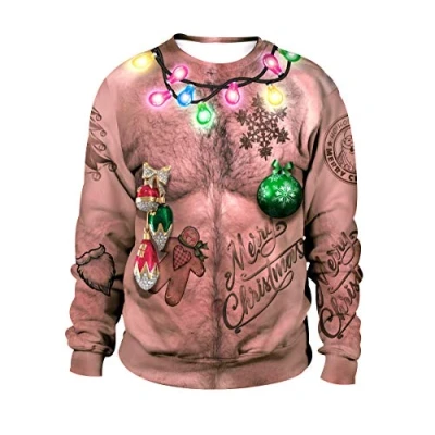 Imagen de Sudadera Navidad Sudaderas Navideñas Mujer Jersey Navideño Hombre Pullover Jerseys Navideños Reno Talla Grande Feo Arbol Frikis Chica Christmas Jumper Pareja XL