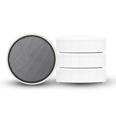 Imagen de MAUL MAULsolid, Paquete SB, imanes pequeños e irrompibles para un Uso versátil, Redondos con diseño Moderno, diámetro de 38 x 12,5 mm, 4 Unidades, Color Blanco