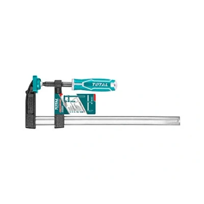 Imagen de TOTAL Sargento de Apriete 250 x 50 mm Fuerza Máxima 170 kg Con Palanca Liberación Automática Para Trabajos Carpintería Sujetar Piezas Plástico Negro