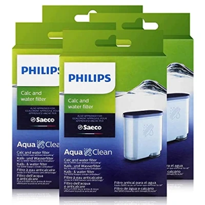 Imagen de 4 filtros de agua y cal Saeco AquaClean