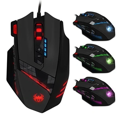 Imagen de zelotes Ratón Gaming,12 Botones Programable Mouse Gaming,4000DPI RGB USB Ergonómico óptico,Ratón con Cable para Ordenador,PC,Mac