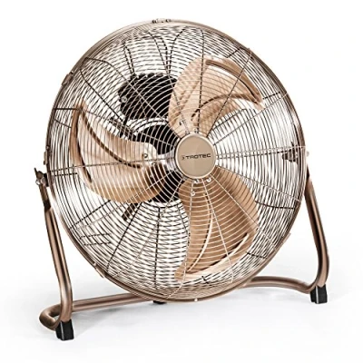 Imagen de TROTEC Ventilador de Suelo TVM 17, 100 W, 3 Velocidades Ventilación, Portátil, Silencioso, Inclinación Regulable 110, Pie Apoyo Estable y Antideslizante, Hogar, Oficina, Vintage, Bronce
