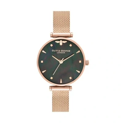 Imagen de Olivia Burton Reloj Analógico de Cuarzo para mujer con correa malla acero inoxidable color oro rosado OB16AM145