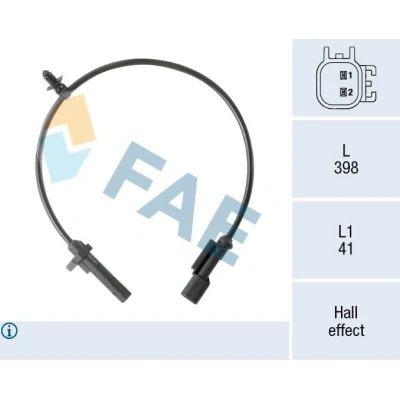 Imagen de FAE 78570 Sensor de ABS Hall 2 398 FORD: Transit V363 Furgón, Custom V362 Furgón