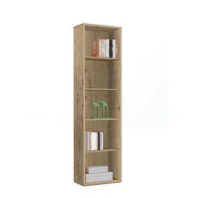 Imagen de MUEBLES PITARCH Librería de Oficina o Despacho con 4 Estantes, Salón, Roble Gold, 196,5x51,5x33cm (Alto x Ancho Fondo) Básica, Elegante y Resistente, Colección