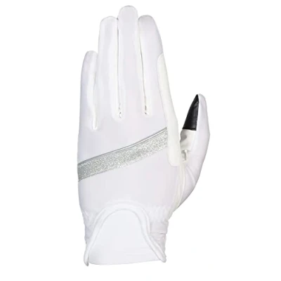 Imagen de PFIFF 102814 Glamour Easy Guante de equitación (Talla M), Color Blanco