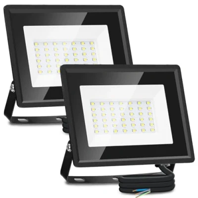 Imagen de Aigostar Foco LED Exterior 30w 2510LM, Proyectore Impermeable IP65, Focos 42 LED, 6500K Blanco Frío para Garaje,Jardín,Patio,Parque. 2 pcs