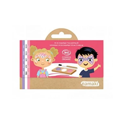 Imagen de Namaki Kit de 3 colores hada y mariposa, maquillaje disfraz, ecológico, 110040, morado, blanco, rosa
