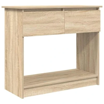 Imagen de vidaXL Mesa Consola con cajones Roble Sonoma 85,5x38,5x74,5 cm, de recibidor, Pasillo, Pasillo