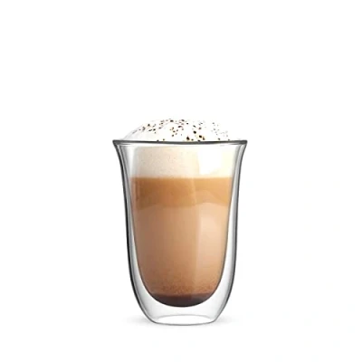 Imagen de Bialetti Set 2 Vaso Double Wall Firenze, 300ml, Aislamiento Térmico, Vidrio Borosilicato
