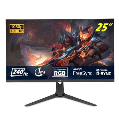 Imagen de YEYIAN Monitor Plano Gaming Avance 25&quot; FHD 1920x1080 Panel LED VA Efectos RGB View 178 3000:1 240 Hz 16:9 16.7 Millones Colores Respuesta 1 ms VESA DisplayPort 1.4 / HDMI(x2)